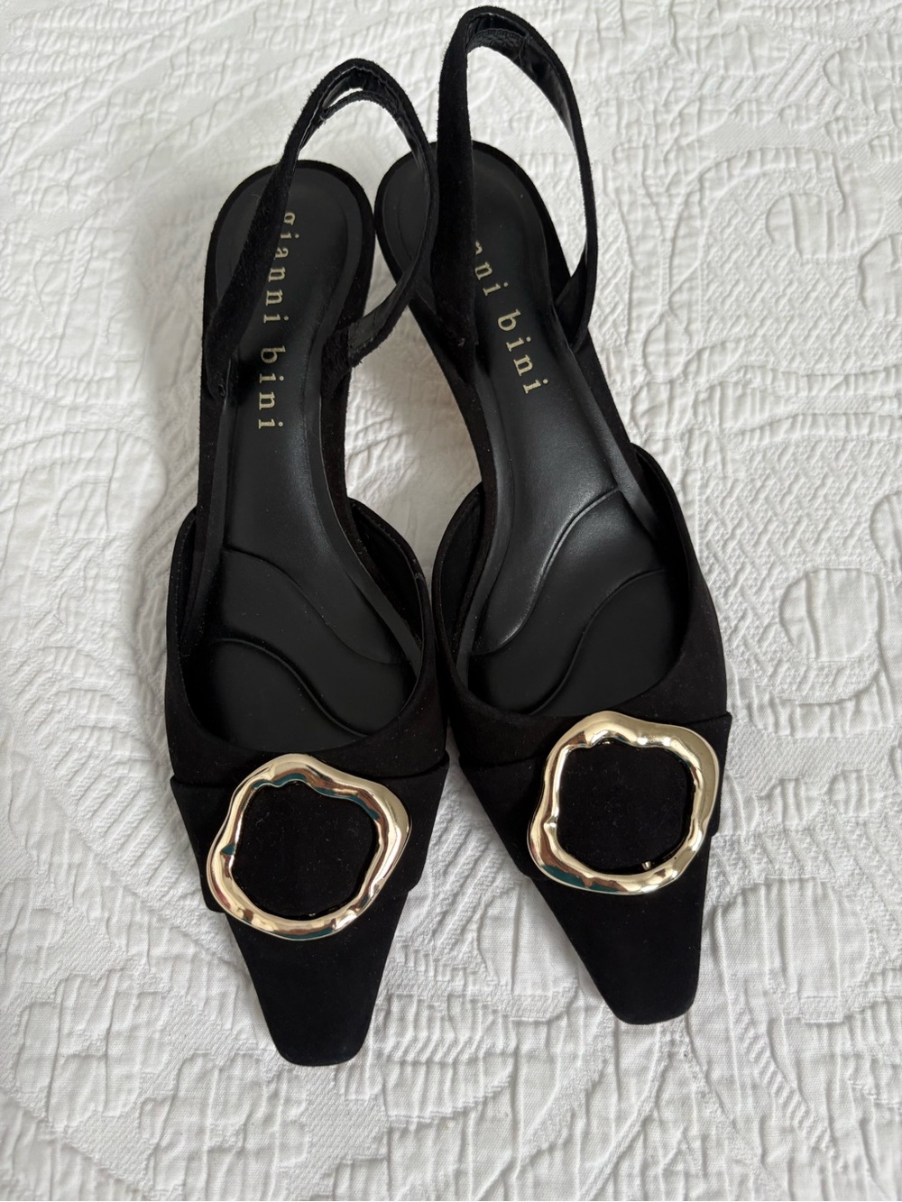 Gianni Bini Nikita Suede Kitten Heel Slingback Pumps size 9.5